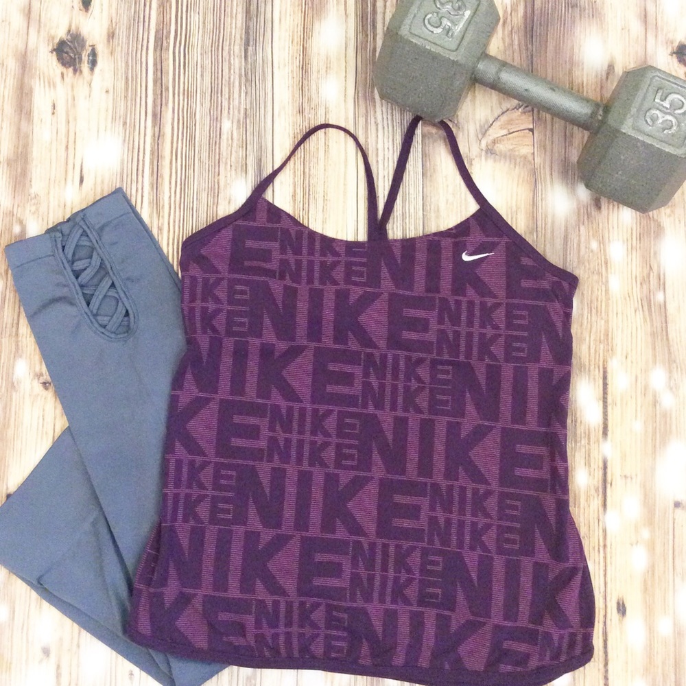 Nike Purple Racerback Top with built in Shelf Bra